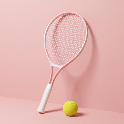 Glow-in-the-dark tennis racket in Pink